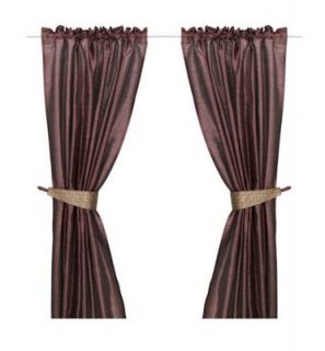 Ikea Curtains Felicia Brown Metallic Sheen Tie Backs New NIP