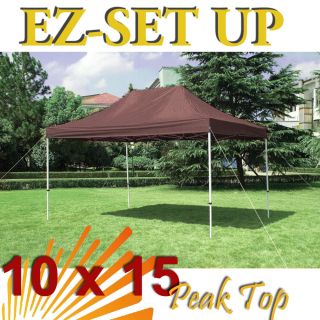 Brown 10x15 EZ Pop Up Canopy Gazebo Party Wedding Tent