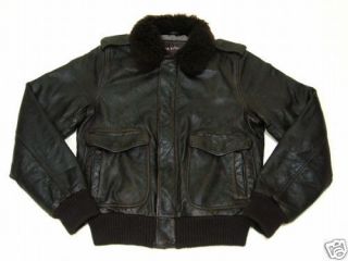 Ezra Fitch Leather Aviator Bomber Jacket Abercrombie s or L