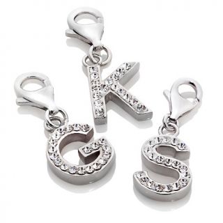 218 589 charming silver inspirations crystal initial dangle charm