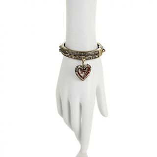 Heidi Daus Charming Solution Bangle Bracelet with Heart Charm   Sin