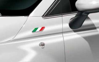 Fiat 500 U A Sticker Aufkleber Badge Italien Fahne Flagge Chrom 2 St
