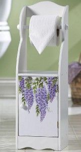 Elegant Purple Wisteria Toilet Paper Holder Free Standing Tower New