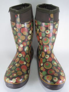 Bogs Womens Taylor Bubbles Rain Boots Orange US Size 9