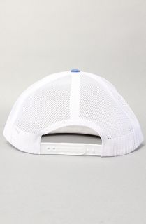 Brixton The Route Trucker Hat in White Blue