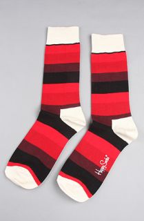 Happy Socks The Stripe Socks in Black Red
