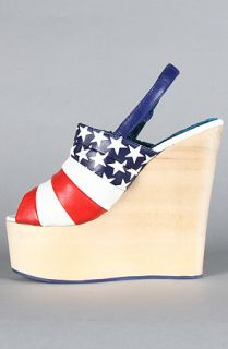 Irregular Choice The Chica Chola Shoe in Red and Blue