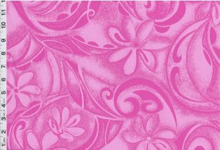 Pink Hawaiian Poly Cotton 45 Print Fabric