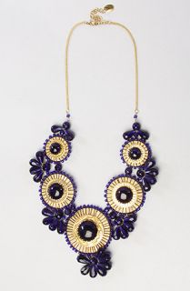 Accessories Boutique The Medallion Bib Necklace in Navy  Karmaloop
