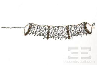 Erickson Beamon Pewter & Multicolor Beaded Woven Choker Necklace