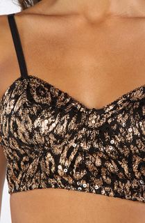  metallic lace sequin bralet top in black copper sale $ 17 95 $ 70