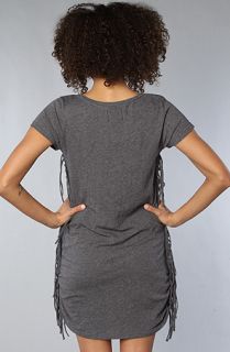 Sauce The Fringe Dress in Gray Concrete