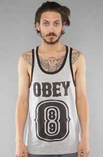 Obey The O89 Ringer Tank in Heather Grey Black