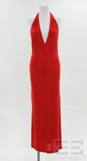 ESCADA Black Label Red Jersey Knit Halter Dress Size 38