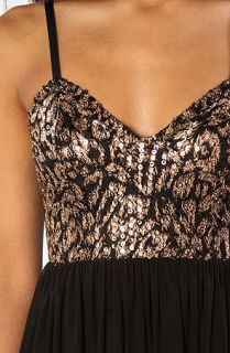  missy metallic lace empire dress in black copper sale $ 16 95 $ 116 00