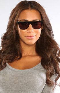 Super Sunglasses The Small Flat Top Print Sunglasses in Black and