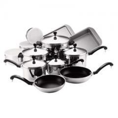 Farberware 17 Piece Stainless Steel Cookware Bakeware Set