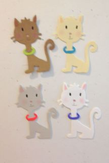 Four Happy Cats Die Cut and Hand Embellished Sizzix Die