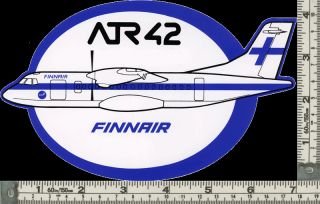 Finnair Finland ATR 42 V2 Large Shaped Airline Sticker Extremely RARE