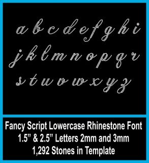 Fancy Script Alphabet Rhinestone Font Lowercase File
