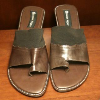 ETIENNE AIGNER Brown Edna Shoes Size 8 M Leather Textile Upper