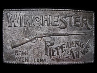 VINTAGE 1970s *WINCHESTER REPEATING ARMS* GUN MFG. BELT BUCKLE