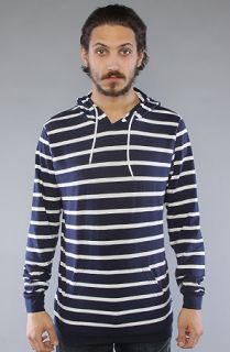 All Day The Pullover Hoody in Navy White Stripe