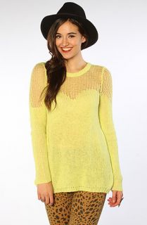 Free People The Cozy Ginger Pullover in Neon Lime