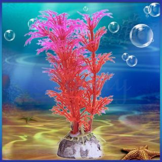 Aquarium Plant Fish Tank Grass Ornament Decoration Red Pink Grass
