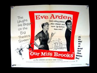here our miss brooks eve arden 1956 half sheet vf