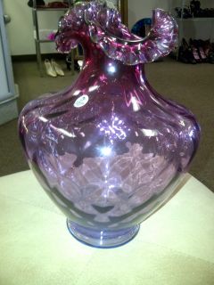 Fenton Vintage Grape to Blue Glass Blown Vase