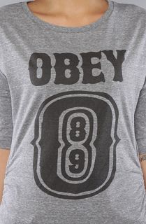 obey the 0 89 jersey tri blend dolman tee in heather gray this product