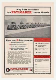 1955 Hough Payloader Tractor Shovels Fleet Photo Ad