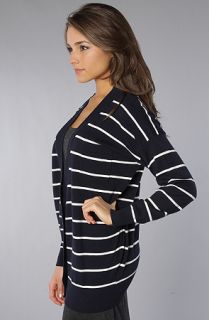 MINKPINK The Varsity Cardigan in Navy and White