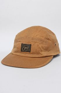 Obey The Reserve 5 Panel Camp Hat in Caramel