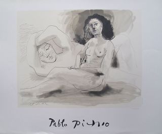 Pablo Picasso Homme Couchee Et Femme 1982 Marina Picasso Collection