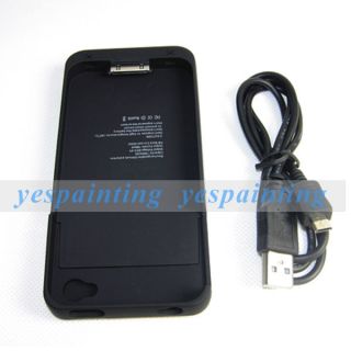 New 1900mAh External Backup Battery Charger Case Cover for iPhone 4 4S