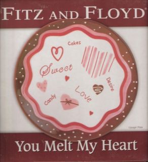 FITZ and FLOYD YOU MELT MY HEART CERAMIC CANAPE PLATE FOR VALENTINES