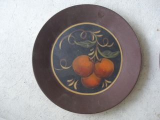 Unique Vintage Painted Wood Plate Vermont Fitzsimons