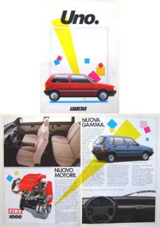 Fiat Uno 45 60 70 Turbo D DS 1985 86 Italian Brochure