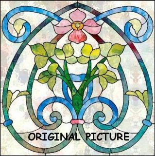 Art Nouveau Flower Cross Stitch Pat Stained Glass Look