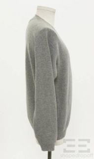 Saks Fifth Avenue Mens Gray Cashmere V Neck Sweater Size Medium