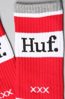 HUF The Can Crew Socks in Red Concrete