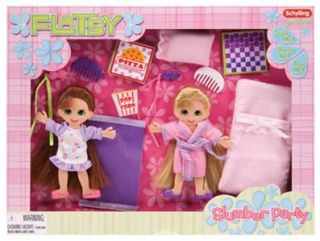 flatsy slumber party playset dolls schylling toys nib