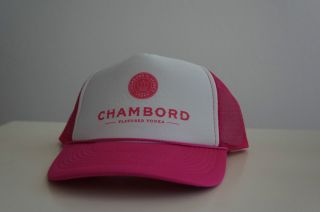 New Pink Trucker Hat Cap with Chambord Flavored Vodka Logo