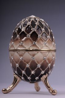 Faberge Easter Egg by Keren Kopal Swarovski Crystal Jewelry box
