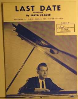 LAST DATE (Instrumental) Sheet Music 1960 Floyd Cramer