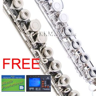 Flute New Black Nickel Silver Band Flutes w $39 Tuner