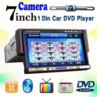 DIN 7 Flip Down Car DVD CD TV Radio Player iPod Bluetooth