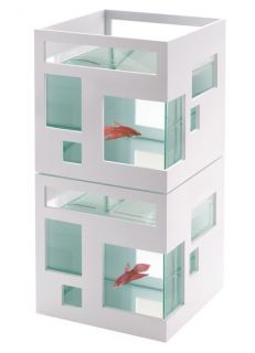 New Umbra Design Fishhotel Aquarium Stylish Betta Beta Gold Fish Bowl